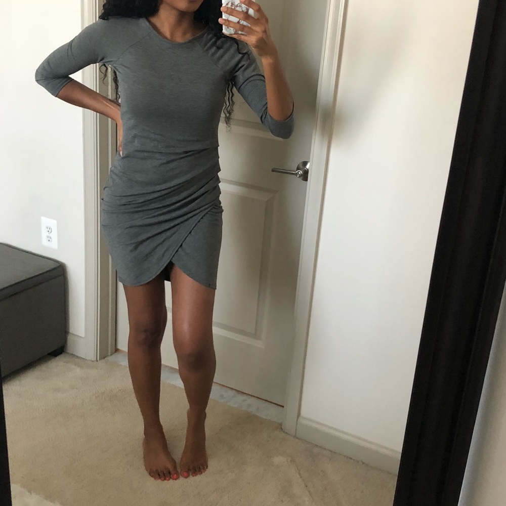 Gray wrap dress